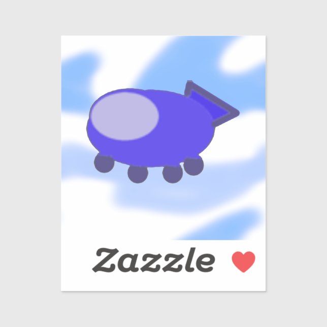 Adesivo Flying Blue Spaceship  (Folha)