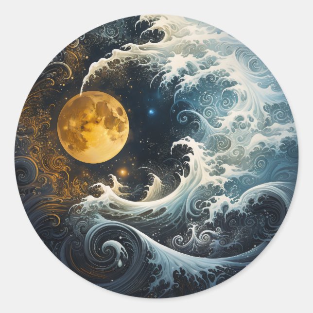 Adesivo Flying Moon Yin Yang Martil Arts (Frente)