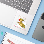 Adesivo Flying Reindeer Christmas<br><div class="desc">* Ilustração de uma pequena e fofa rena voadora, com um toque de Holly perto de sua chantageira. Voando para sua casa, em breve! *! * Várias opções de tamanho e escolha matemática brilhante ou transparente! * Adicione seu texto, nome da família, evento, ano ou mensagem curta ou remova a...</div>