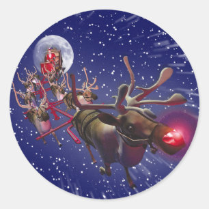Adesivo Flying Santa Claus Red Nosed Reindeer