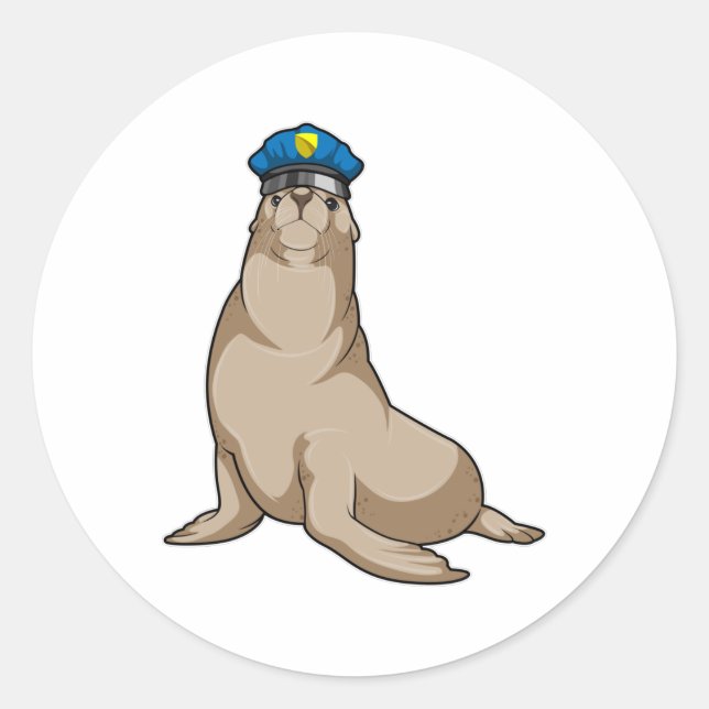 Adesivo Foca como oficial de polícia (Frente)