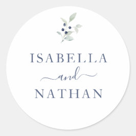 Adesivo Foca de Casamento Botânico de Marinho de Sage em Q