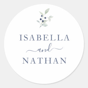 Adesivo Foca de Casamento Botânico de Marinho de Sage em Q