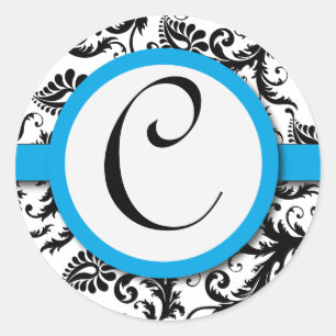 Adesivo Foca de Casamento de Amarino Negro Damasco