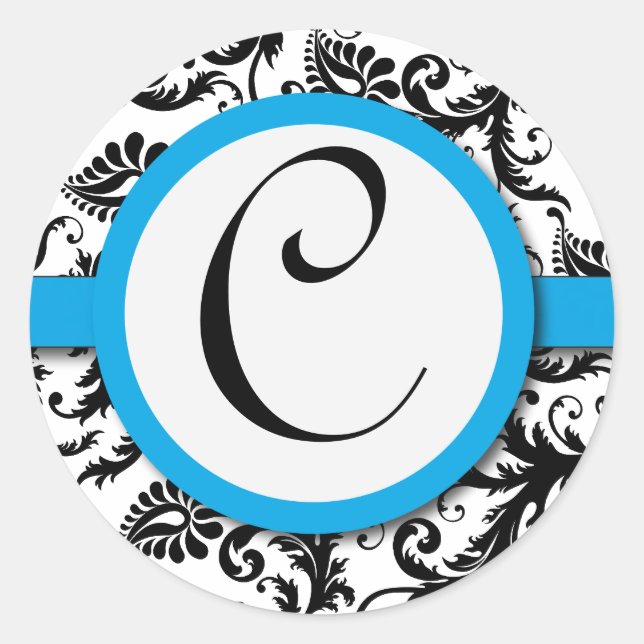 Adesivo Foca de Casamento de Amarino Negro Damasco (Frente)