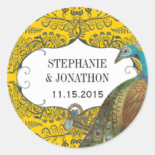 Adesivo Foca de Casamento de Aves de Pássaro de Peacock ma