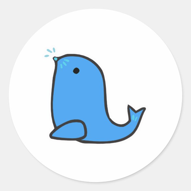 Adesivo foca de desenho animado fofa (Frente)