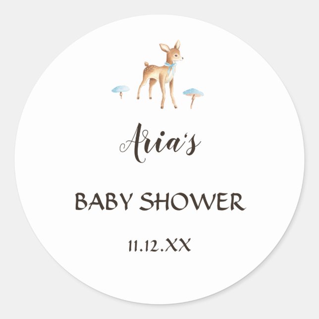 Adesivo Foca de Envelope Branco de Chá de Veado de Aquarel (Frente)