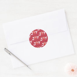 Adesivo Foca de Envelope de Joy de Natal Vermelho