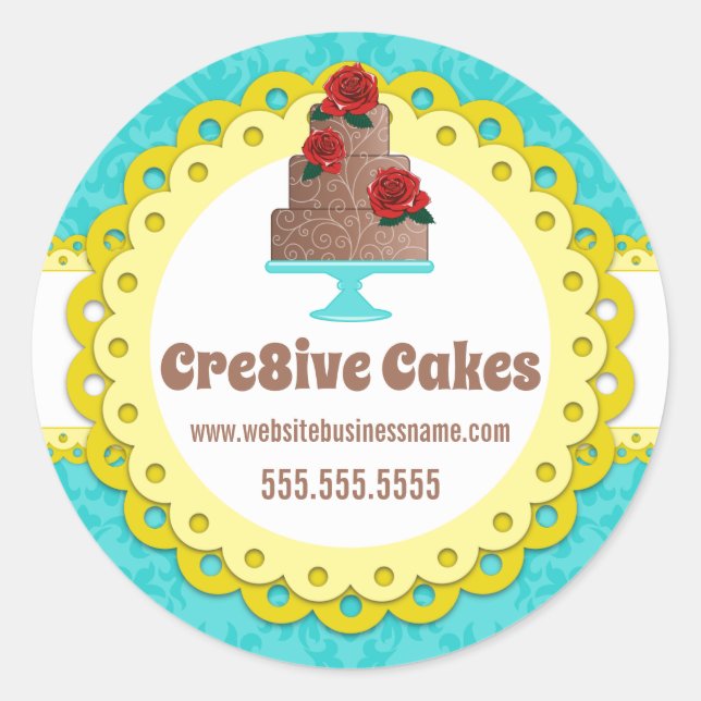 Adesivo Focas amarelas amarelas para panificação de bolos  (Frente)