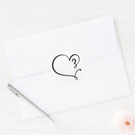Adesivo Focas de Envelope de Casamento Cardíaco de Linha E