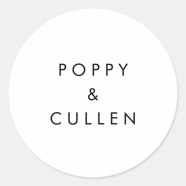 Adesivo Focas de Envelope de Casamento com Tipografia Chic (Frente)