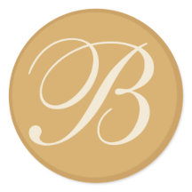 Focas de Envelope de Casamento Monogramas Beige &