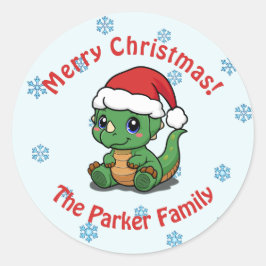 Adesivo Focas de Envelope de Natal de Dinossauro