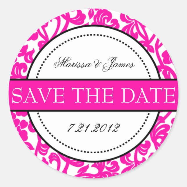 Adesivo Focas de Envelope Gótico, Branco e Rosa (Frente)