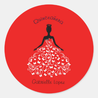 Adesivo Focas de Envelope Red Quinceanera Butterfly
