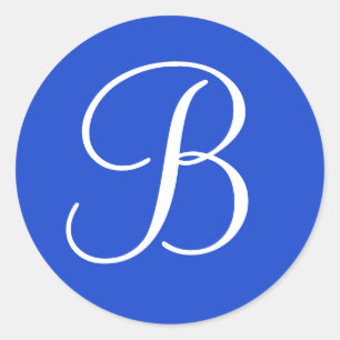 Adesivo Focas de envelopes azuis e brancos monogramas escu