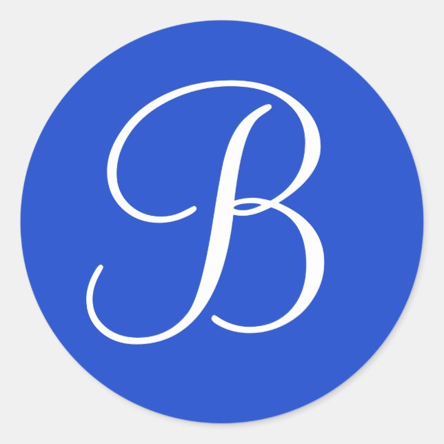 Adesivo Focas de envelopes azuis e brancos monogramas escu (Frente)