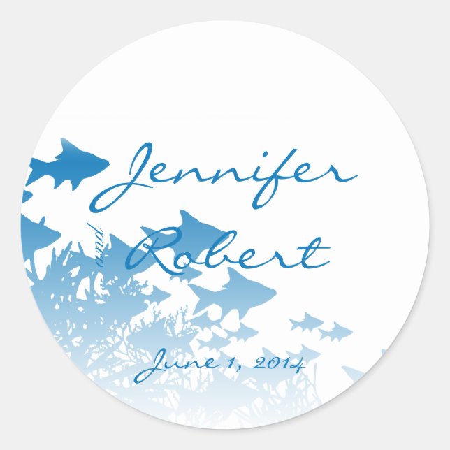 Adesivo Foco de Envelope Azul e Coral (Frente)