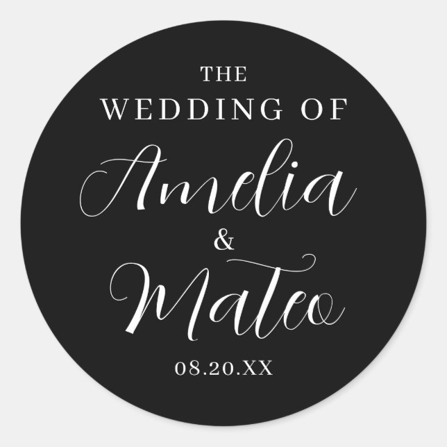 Adesivo Foco de Envelope de Caligrafia Branca Negra (Frente)