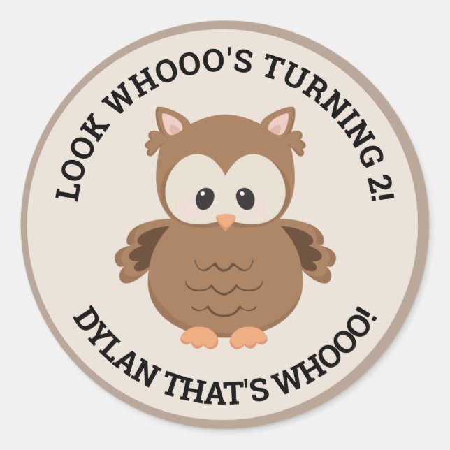 Adesivo Foco de Envelope de Coruja Fresca (Frente)