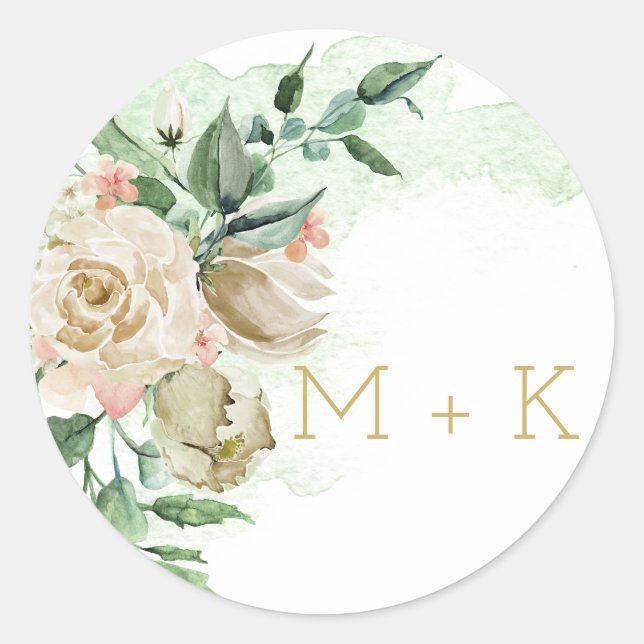 Adesivo Foco de Envelope Rosa de Aquarela (Frente)