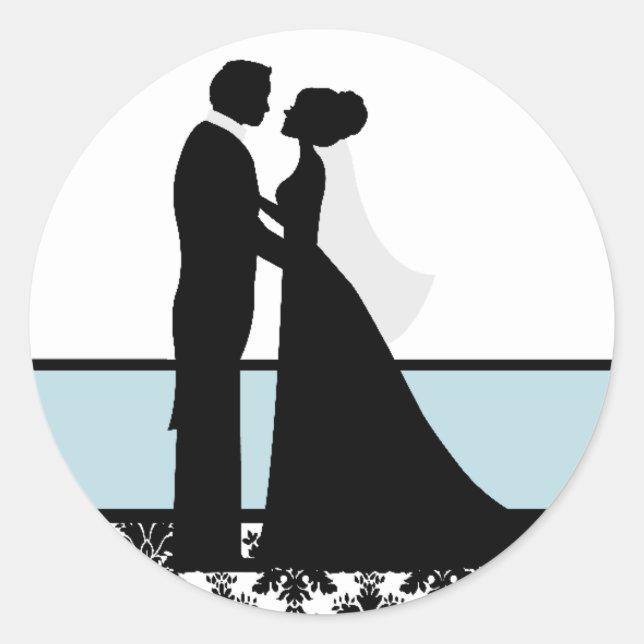 Adesivo Focos de Casal de Casamento Azul-Mar (Frente)
