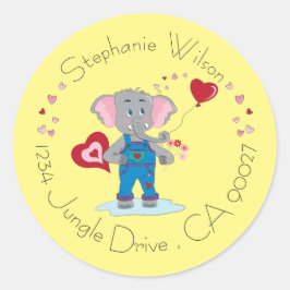 Adesivo Focos de Envelope Amarelo-Cinto e Elefante-Cinto