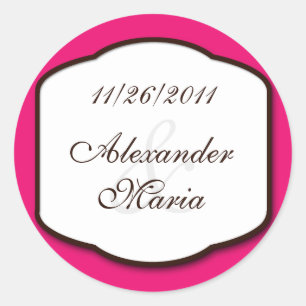 Adesivo Focos de Envelope de Casamento Branco e Fuchsia Br