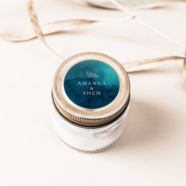 Adesivo Focos de Envelope de Casamento de Cores Aquáticas  (Criador carregado)