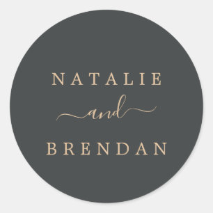 Adesivo Focos de Envelope de Casamento Dourado e Preto Ele