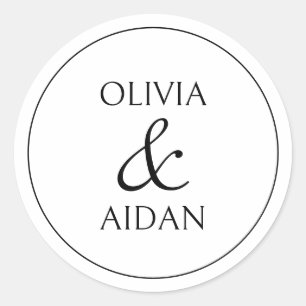 Adesivo Focos de Envelope de Casamento Minimalista Moderno