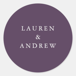 Adesivo Focos de Envelope de Casamento Moderno de Púrpura