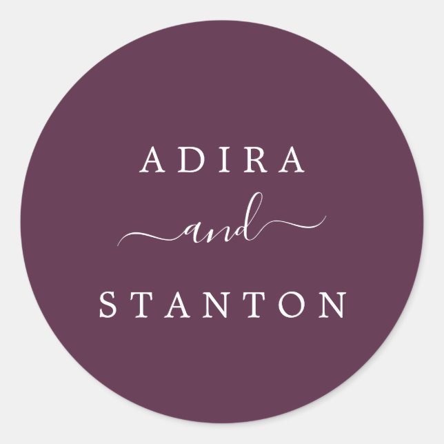 Adesivo Focos de Envelope de Casamento Roxo Moody (Frente)