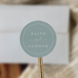 Adesivo Focos de Envelope de Casamento Verde da Airy Sage