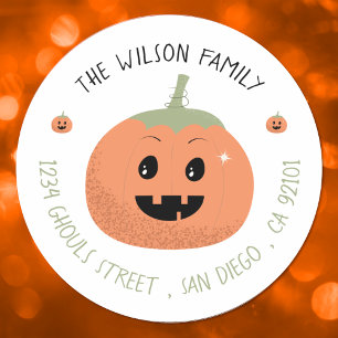 Adesivo Focos de Envelope de Halloween de Jack-O-Lanterna