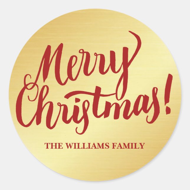 Adesivo Focos de Envelope de Natal Personalizado Vermelho  (Frente)