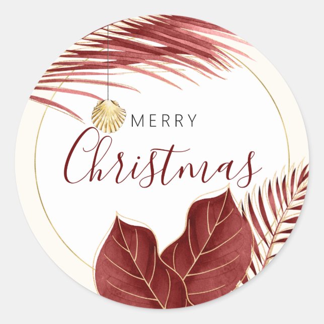 Adesivo Focos de Envelope de Natal Tropical Dourado e Borg (Frente)