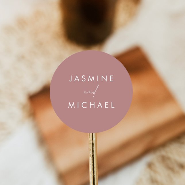 Adesivo Focos de Envelope de Rosa Dusty de Script Moderno (Criador carregado)