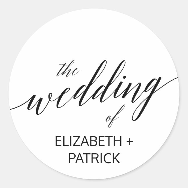 Adesivo Focos de Envelope para Caligrafia Negra Elegante (Frente)