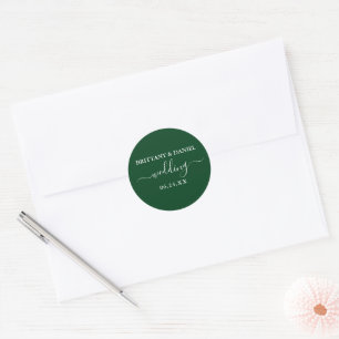 Adesivo Focos de Envelope Verde de Casamento Caligráfico