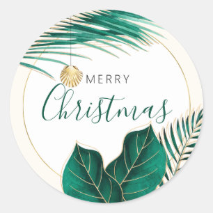 Adesivo Focos de Envelopes de Natal Tropical Verde e Doura