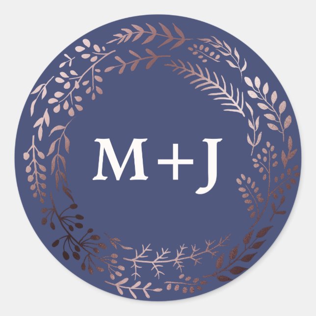 Adesivo Focos de envelopes de Rosa Dourado e Marinho elega (Frente)