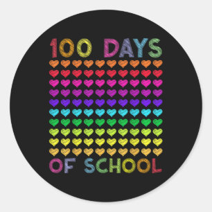 Adesivo Fofa 100 Dias De Escola E Ainda Adorando Corações