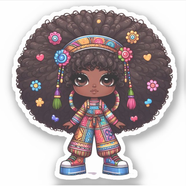 Adesivo fofa afro boho (Frente)