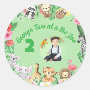 Adesivo Fofa Dois no Zoológico Animais da Selva Aniversári