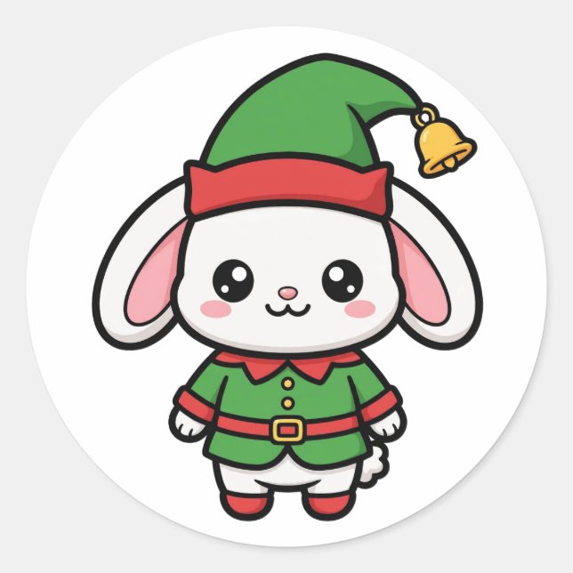 Adesivo Fofa Elf Bunny Natal (Frente)