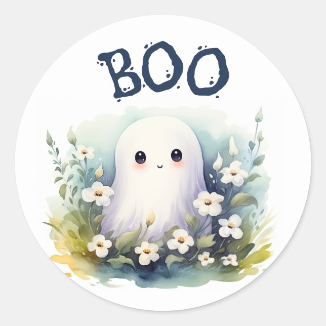 Adesivo Fofa Fantasma Floral Halloween (Frente)