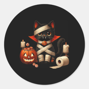 Adesivo Fofão Fantasia de Gato Preto Drácula de Halloween