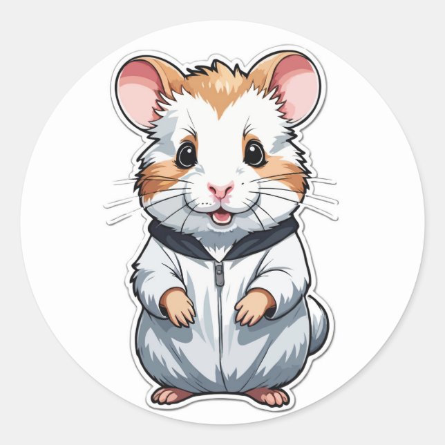 Adesivo Fofinho Hamster no Hoodie - Pet Adorável (Frente)